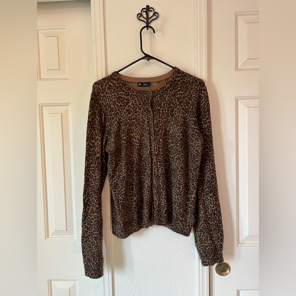GAP cashsoft animal print cardigan